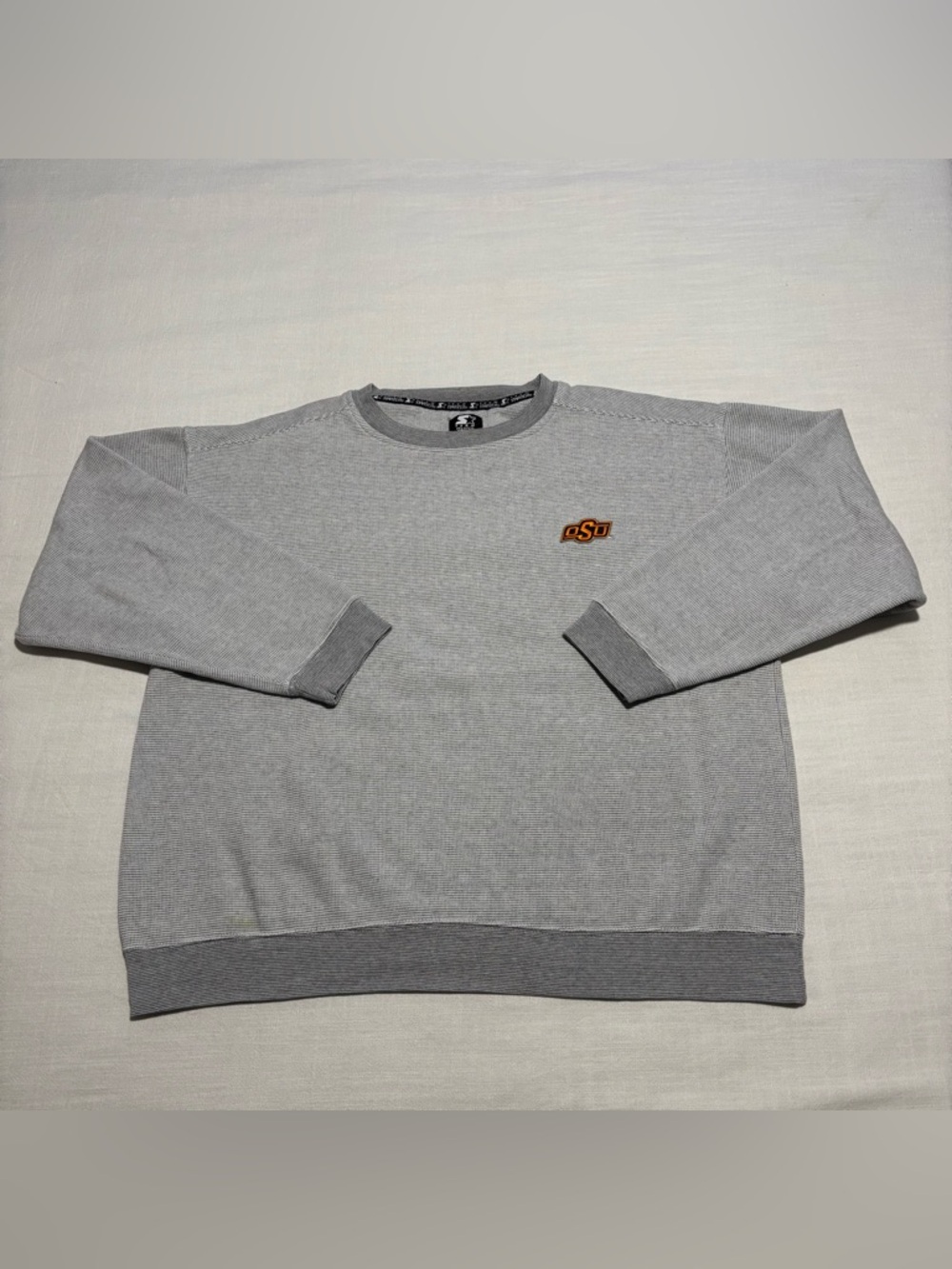 Vintage STARTER Oklahoma State Cowboys Crew Neck Sweatshirt | Gray | Size XL